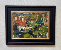"Burgundy in Spring (Fulvy)", (2022), Original Landscape Oil Painting on Linen