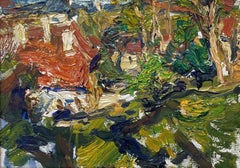 "Burgundy in Spring (Fulvy)", (2022), Original Landscape Oil Painting on Linen