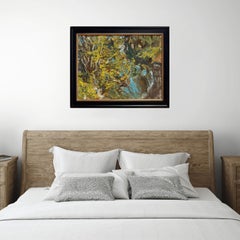 "Lungo il fiume Armançon" (2025), Paesaggio innevato originale, Pittura a olio su lino