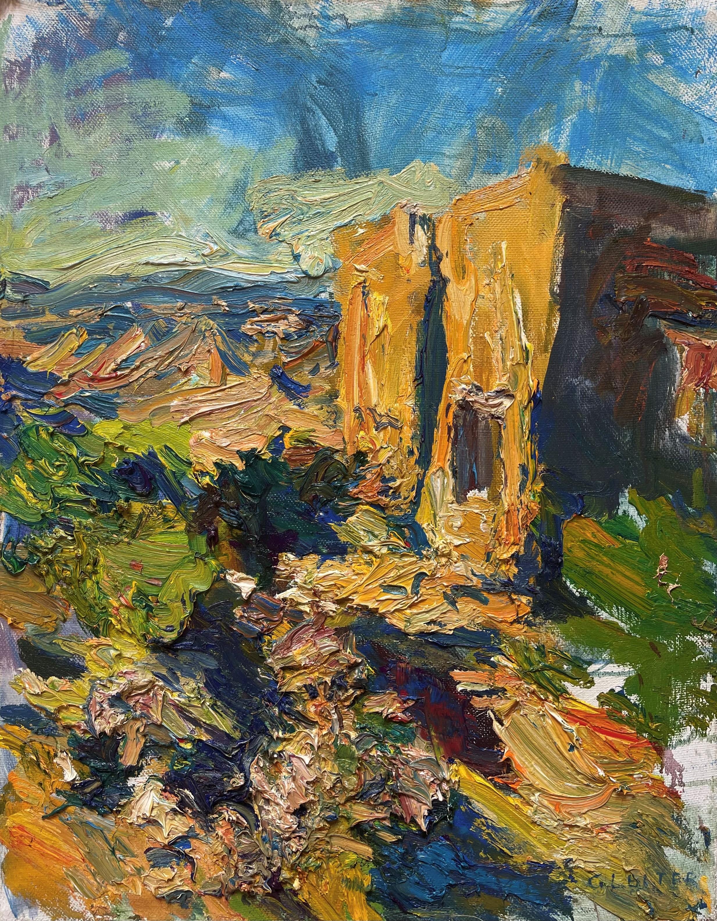 Ulrich Gleiter Landscape Painting – Ölgemälde "Cortijo in der Sierra Alhamilla"