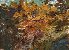 "Evening Light" (2021), Original Forest Landscape, Oil Painting on Linen