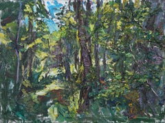 Peinture à l'huile « Greens in a Forest » (verts dans une forêt)