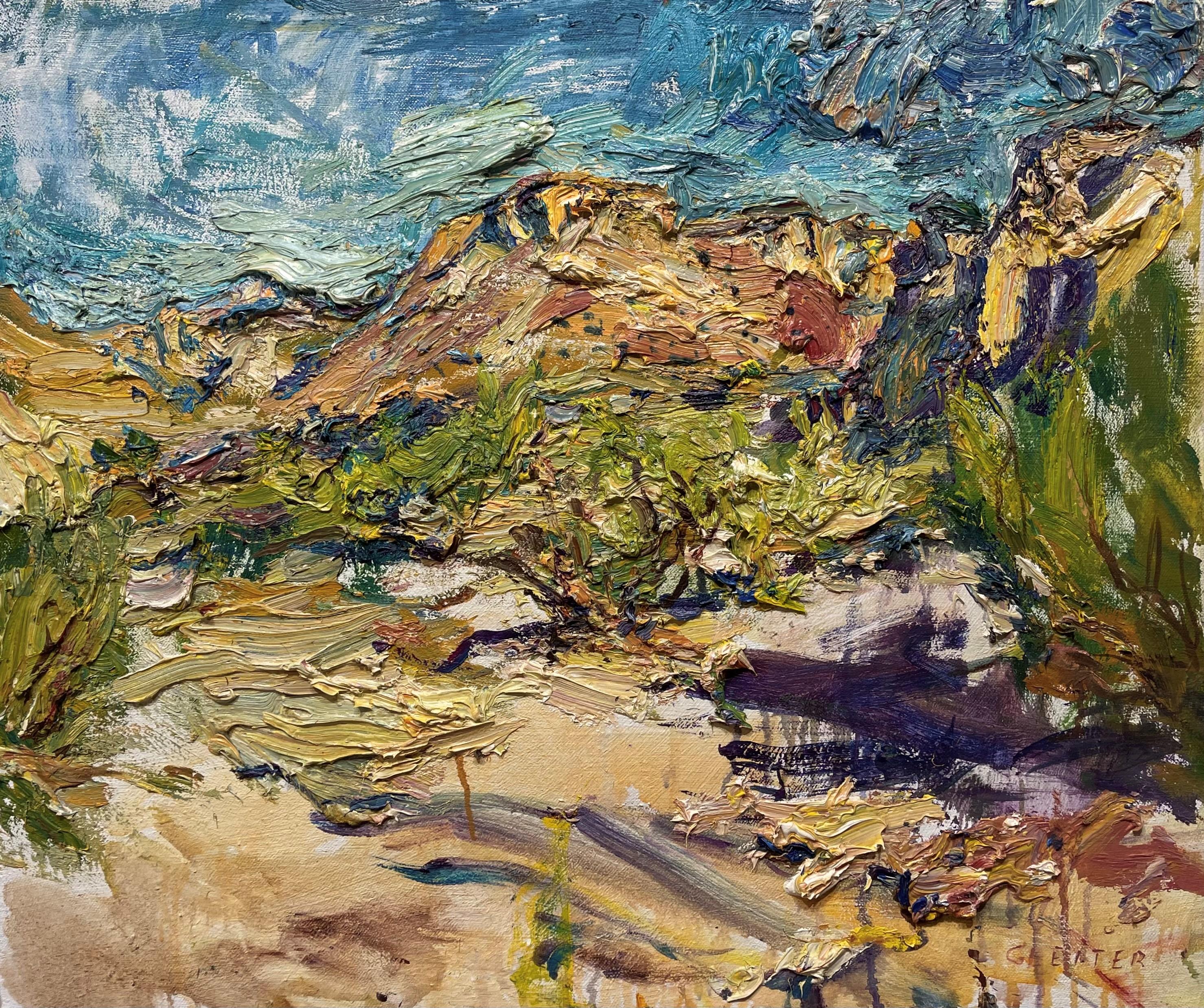 Ulrich Gleiter Landscape Painting – Ölgemälde "In der Andalusianischen Wüste"