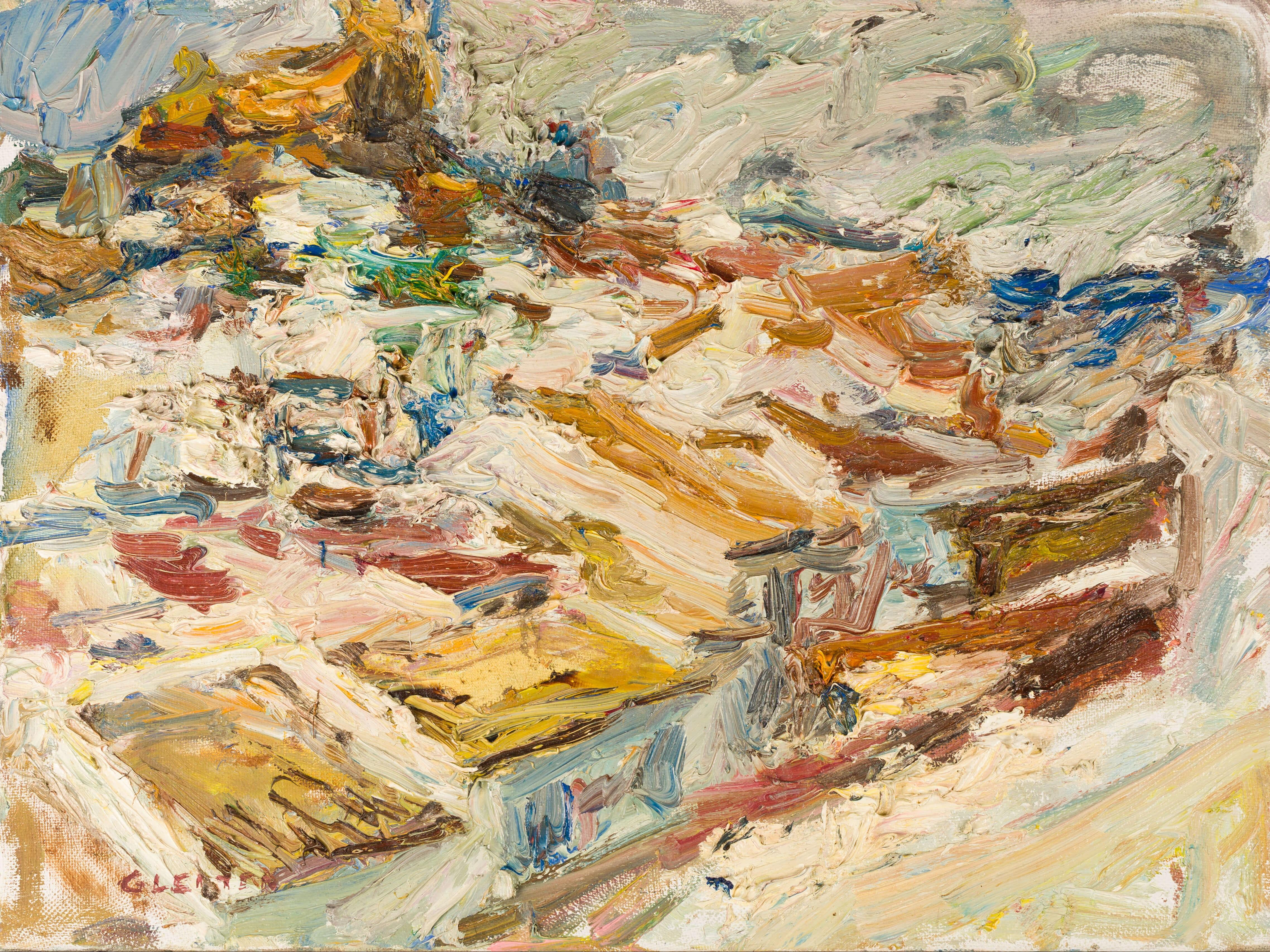Landscape Painting di Ulrich Gleiter - "Olvera (Spanish Townes)" (2023), Originale città/paesaggio, pittura a olio su lino