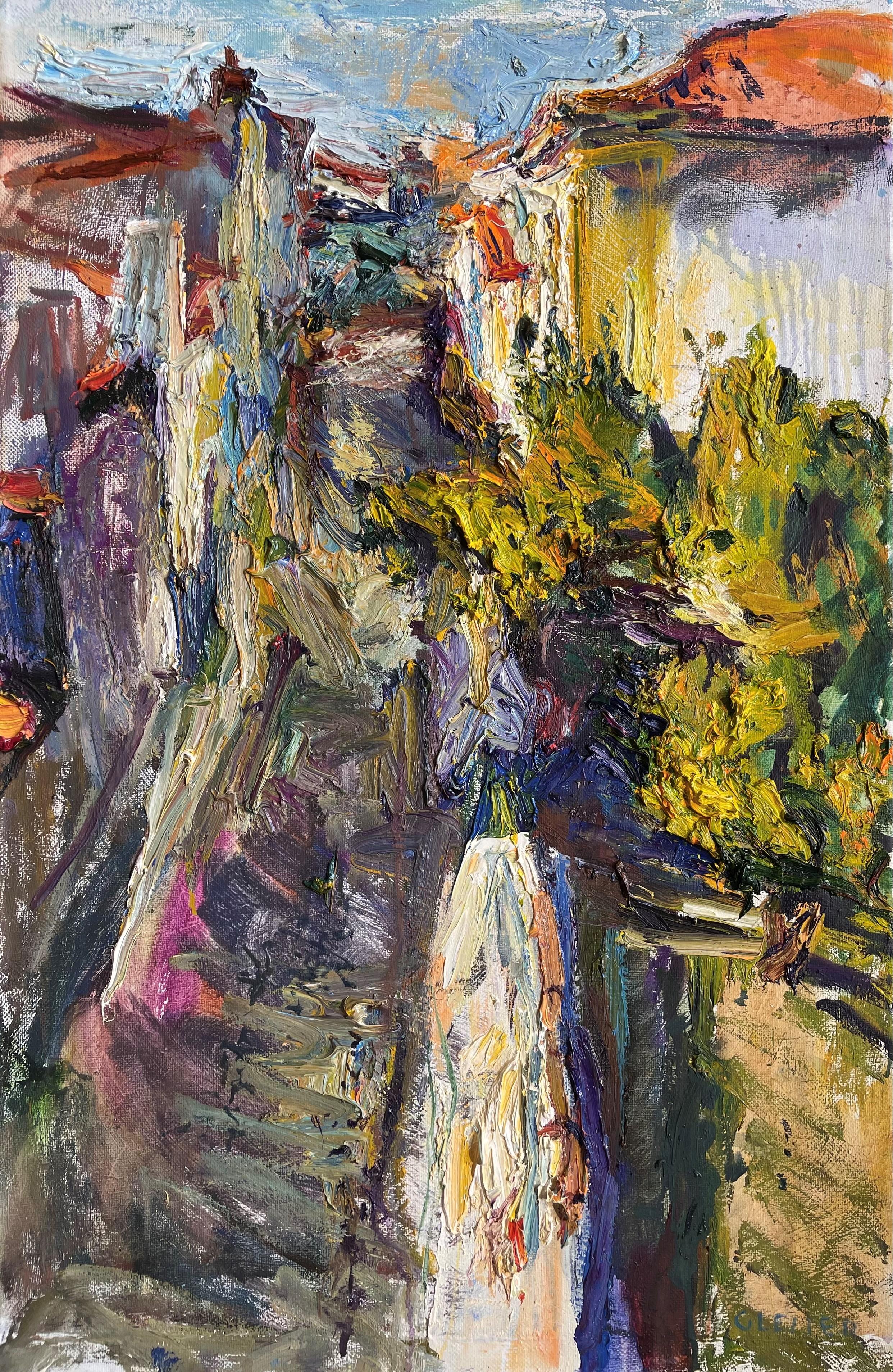 Landscape Painting de Ulrich Gleiter - "Redondo Rua Do Castelo" Pintura al óleo