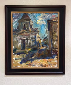"Summer Day in a French Town" (2011), Original Cityscape - Oil Painting on Linen