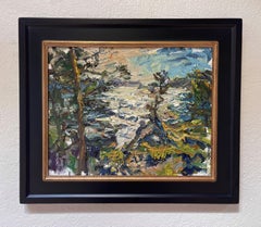 "Summer on the Lake" (2022), Original Landscape Oil Painting on Linen