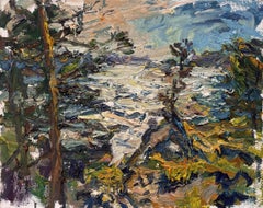 "Summer on the Lake" (2022), Original Landscape Oil Painting on Linen