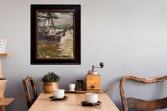 "The Dunbrody at New Ross (Ireland)" (2023), peinture à l'huile originale sur lin