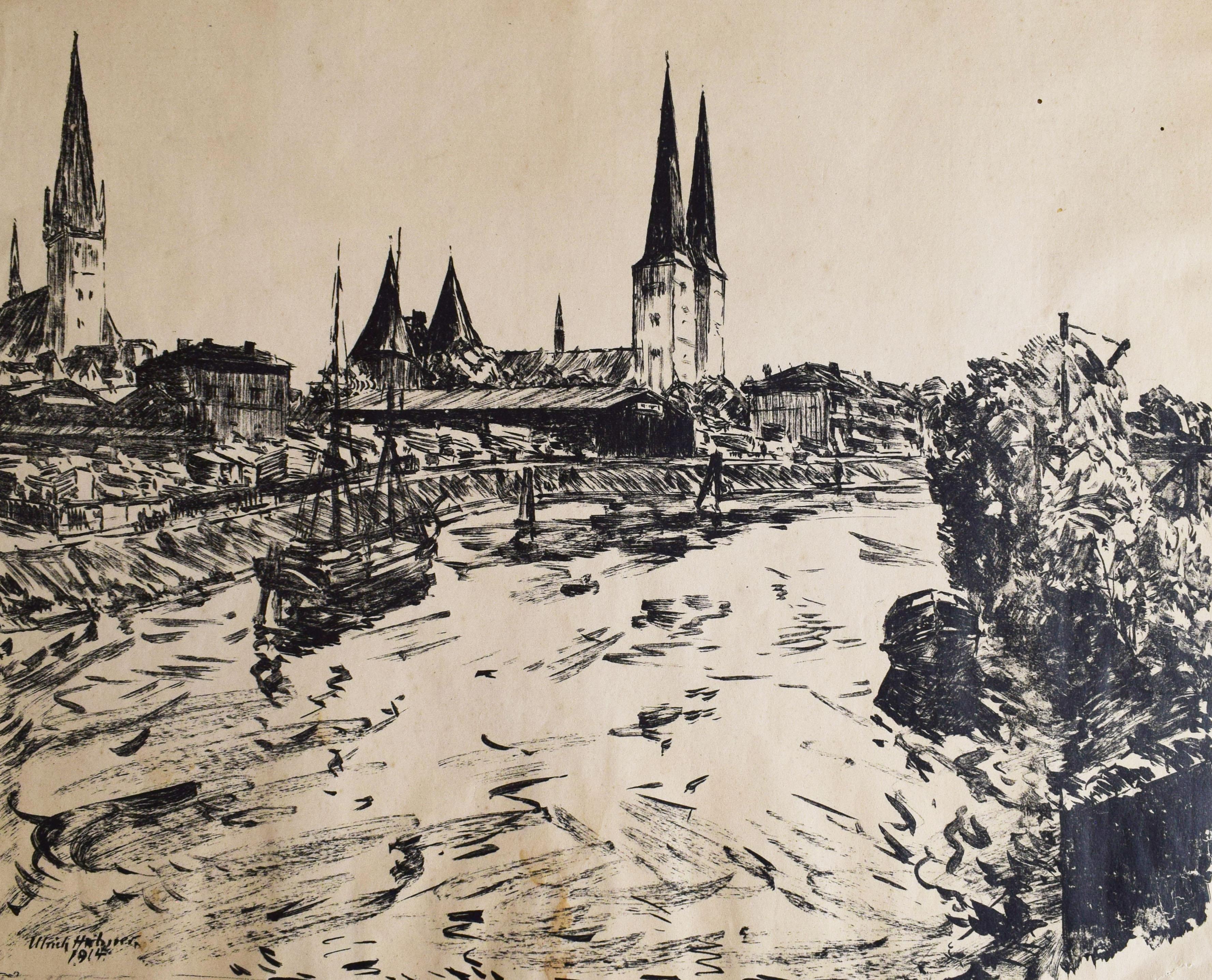 Lübeck - German Expressionism Lithograph