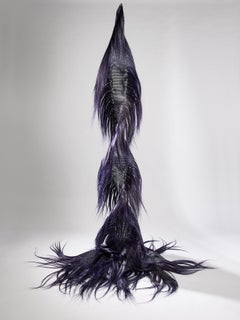Horsehair Installation Présence Black Purple Made in France One of a Kind