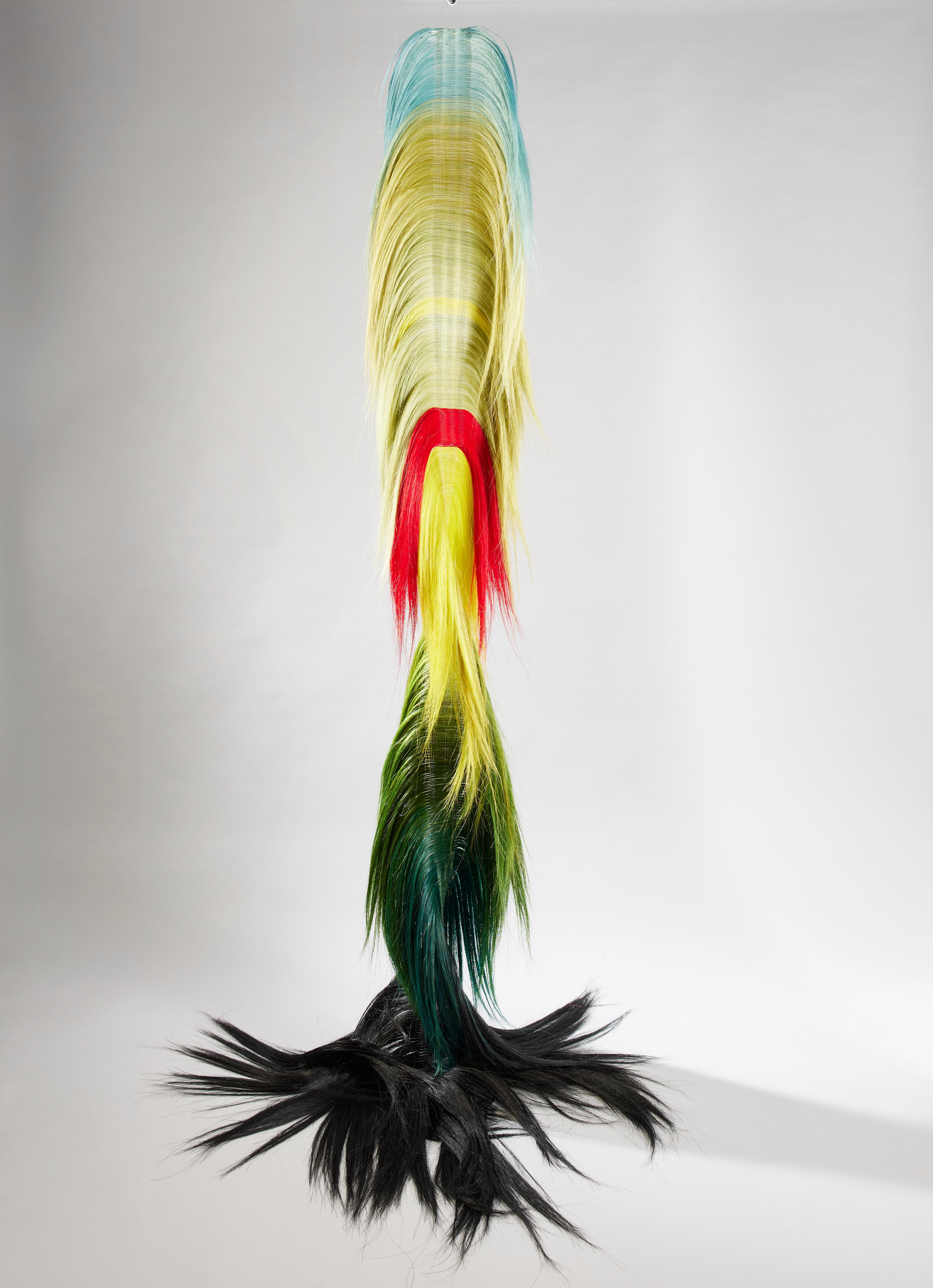 Ulrika Liljedahl Abstract Sculpture - Horsehair Installation Présence Polychrome Made in France One of a Kind