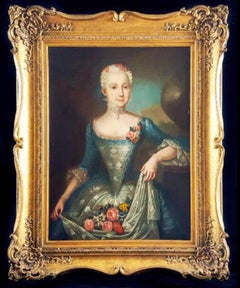 18thc Oil Portrait of a Swedish Society Lady Attributed To Ulrika Fredrick Pasch