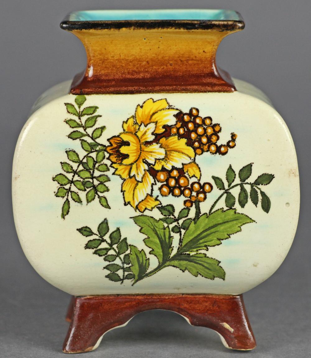 Late 19th Century Ulrique Larcher Doulton Lambeth Faience Floral Painted Vase