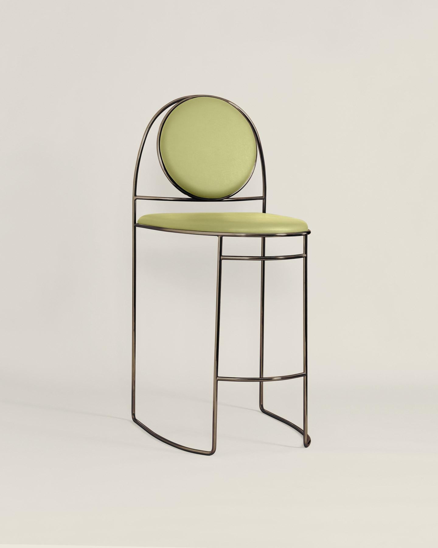 Ult Black Ducale BZ Stool by GIROTTI ENRICO
Dimensions: W 53 x D 55 x H 110 cm
Materials: Solid shaped steel with a chrome finish and eco-leather upholstery.
Weight: 8 Kg. 

Enrico Girotti is an industrial designer who has found in the word “maker”