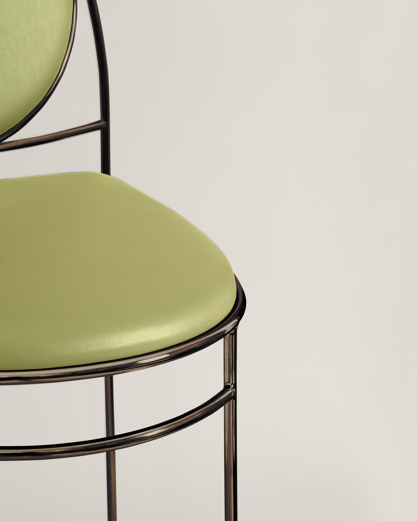Italian Ult Black Ducale BZ Stool by GIROTTI ENRICO For Sale
