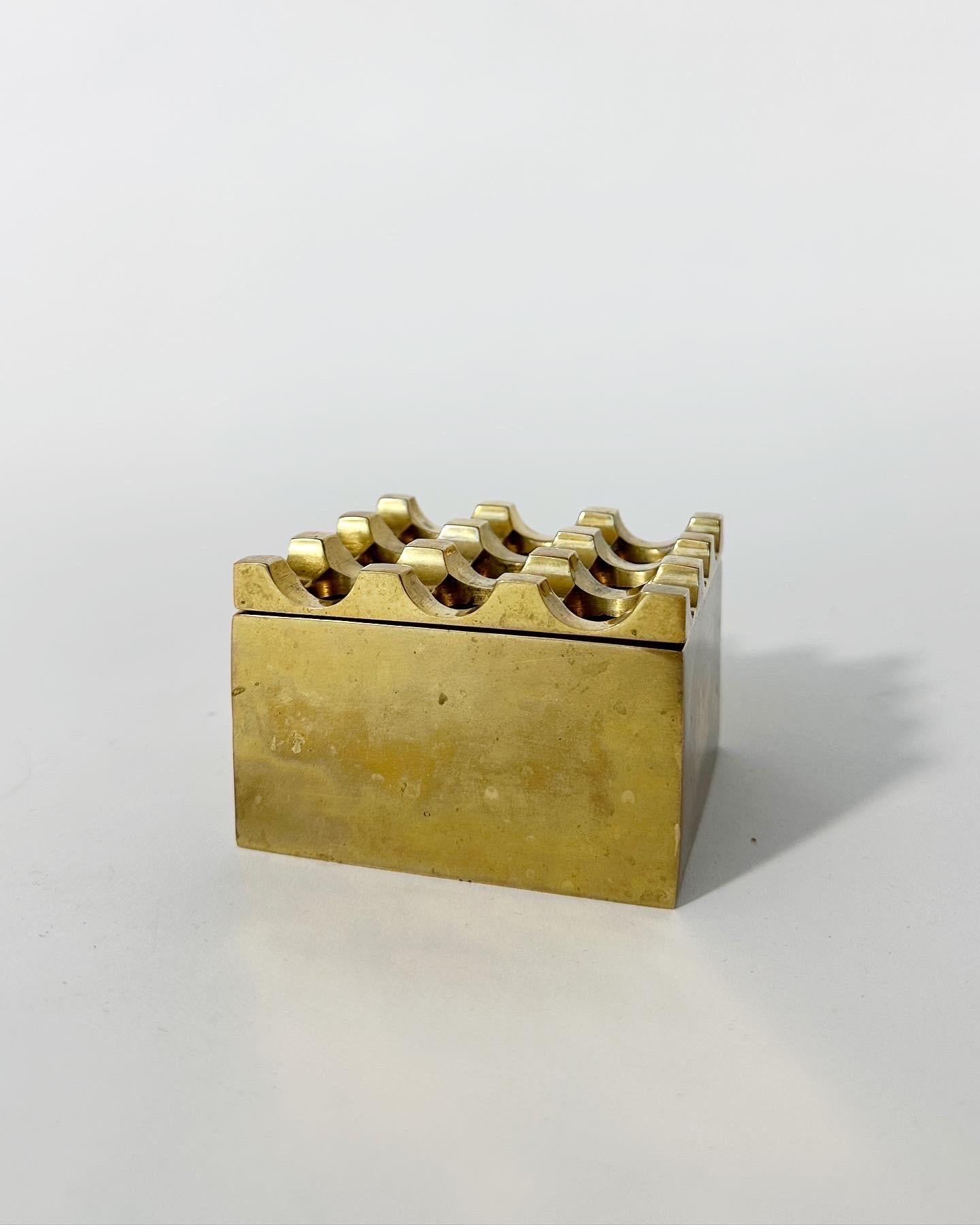 Mid-Century Modern Ultima Ashtray Brass Holger Bäckström & Bo Ljungberg Sweden 1970s