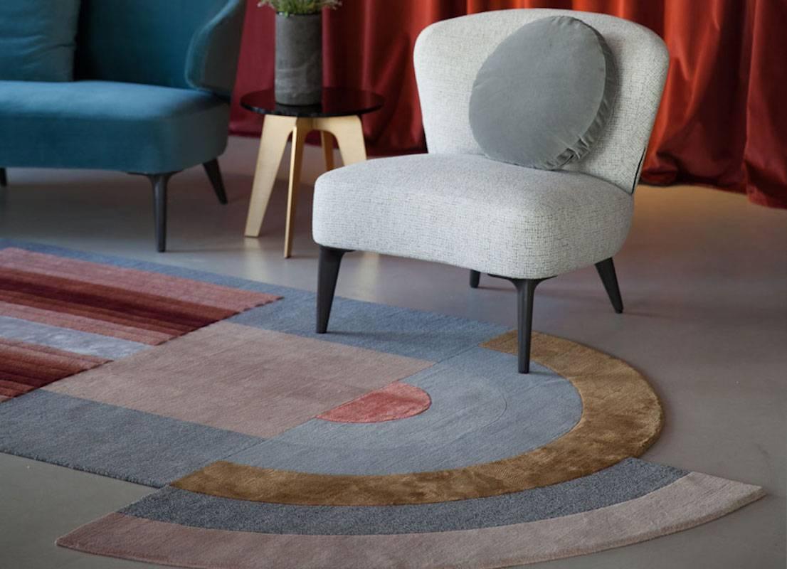 Contemporary Ultimate Bliss Rug by Mae Engelgeer in Himalayan Wool, Cotton Weave & Pure Silk For Sale