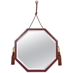 Ultra Chic Leather Mirror by Jean Pascaud