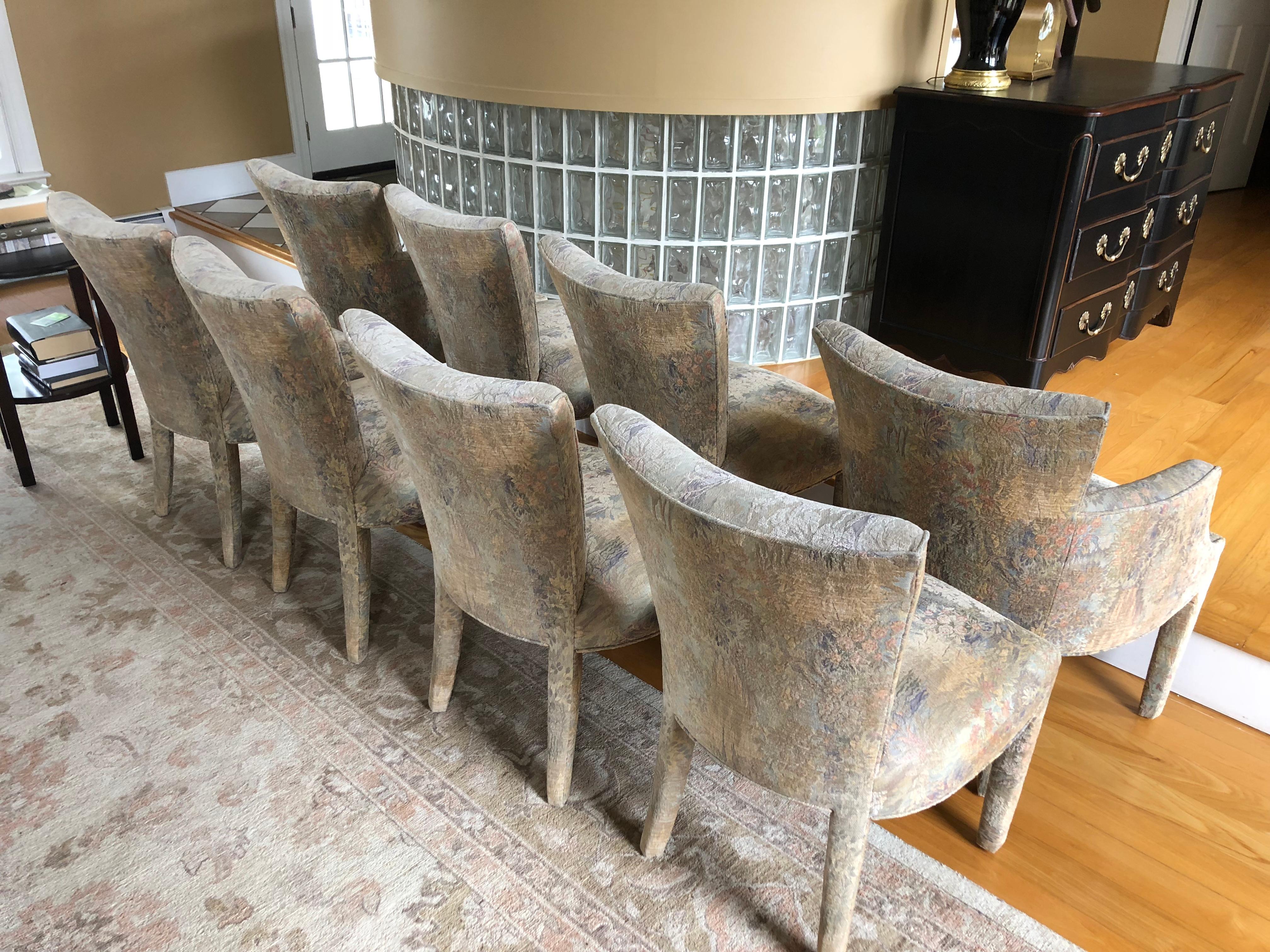 Italian Ultra Chic Set of 8 Donghia Upholstered Dining Chairs