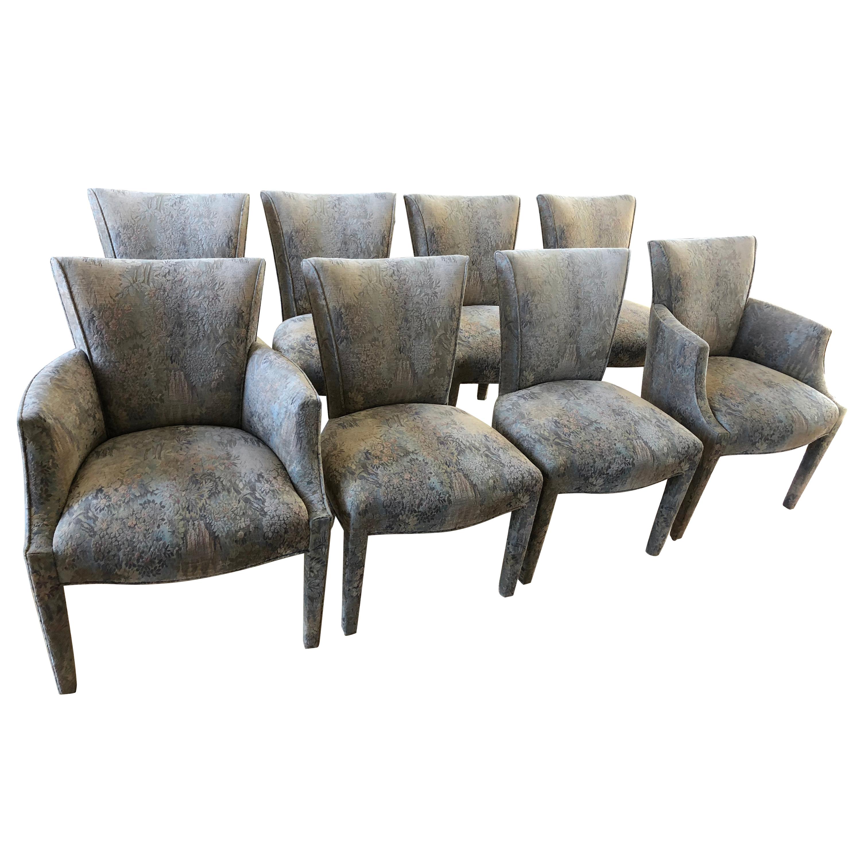 Ultra Chic Set of 8 Donghia Upholstered Dining Chairs