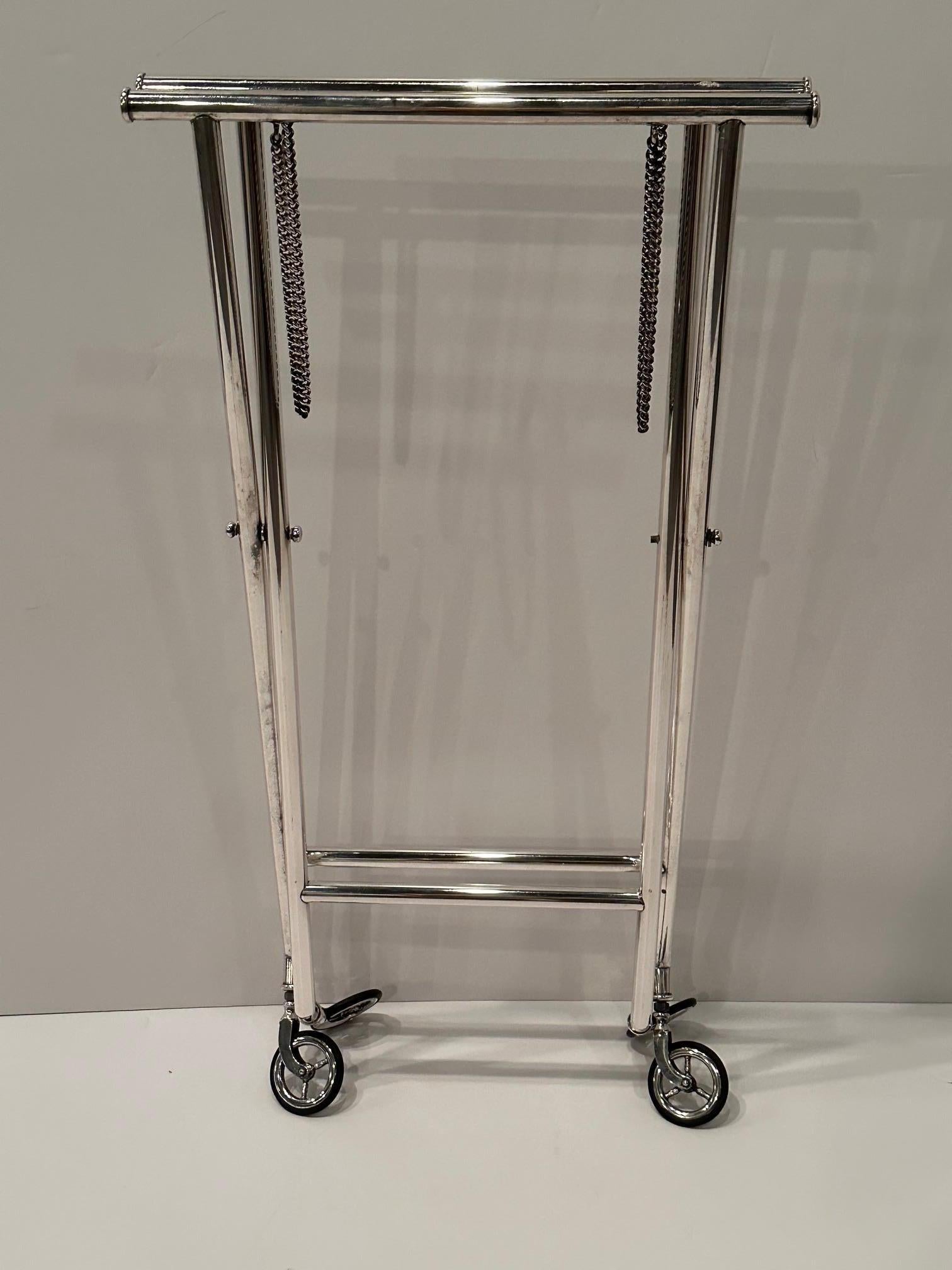 Metal Ultra Chic Signed Christofle Silverplate Tray & Stand Bar Cart