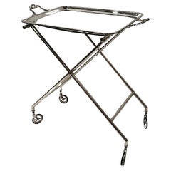 Ultra Chic Signed Christofle Silverplate Tray & Stand Bar Cart