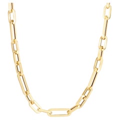 Used 14k Gold AMANDA PAERL Ultra Chunky Irregular Paperclip Chain Necklace