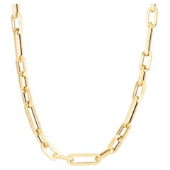 14k Gold AMANDA PAERL Ultra Chunky Irregular Paperclip Chain Necklace