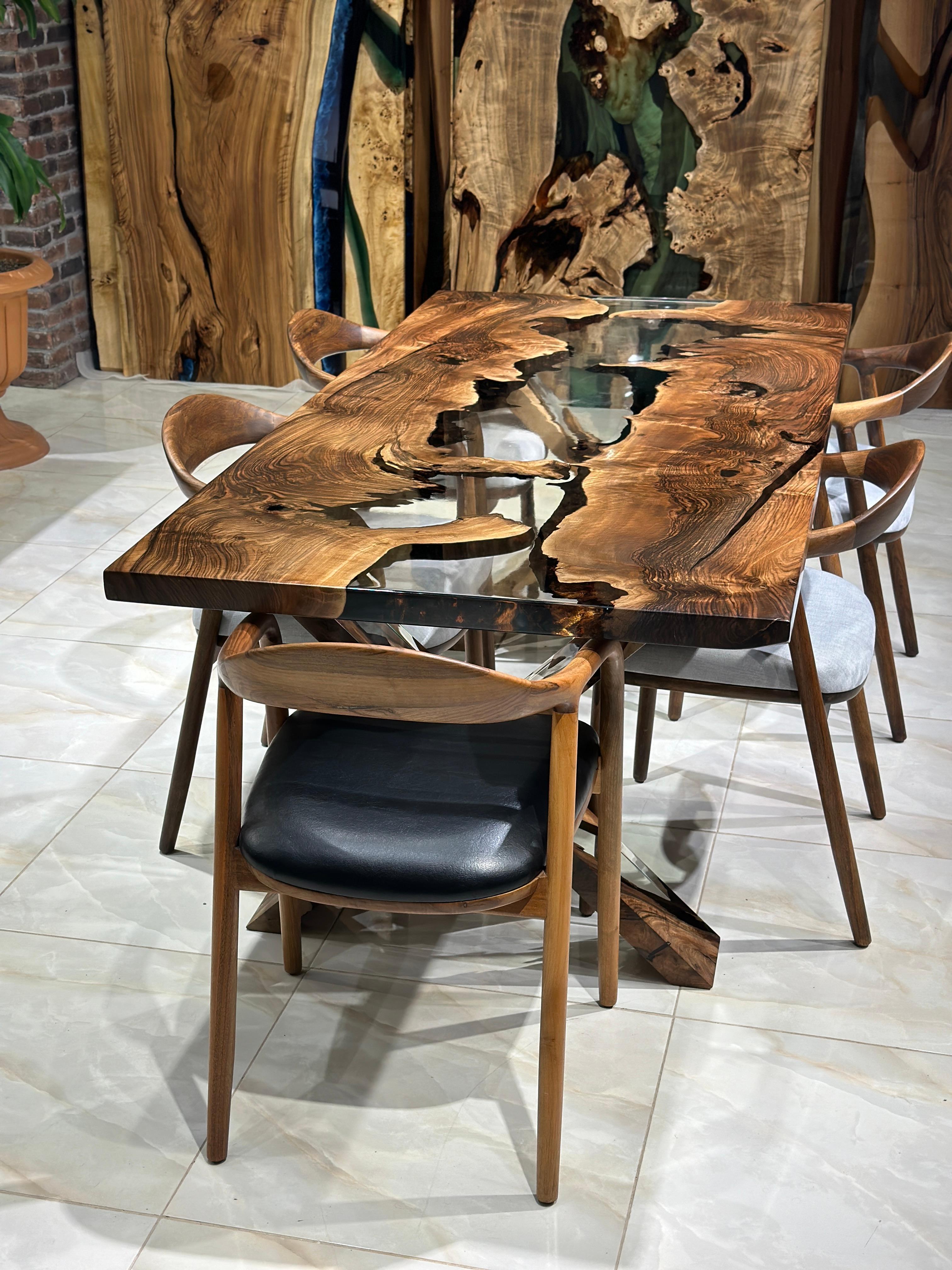mesas de resina y madera