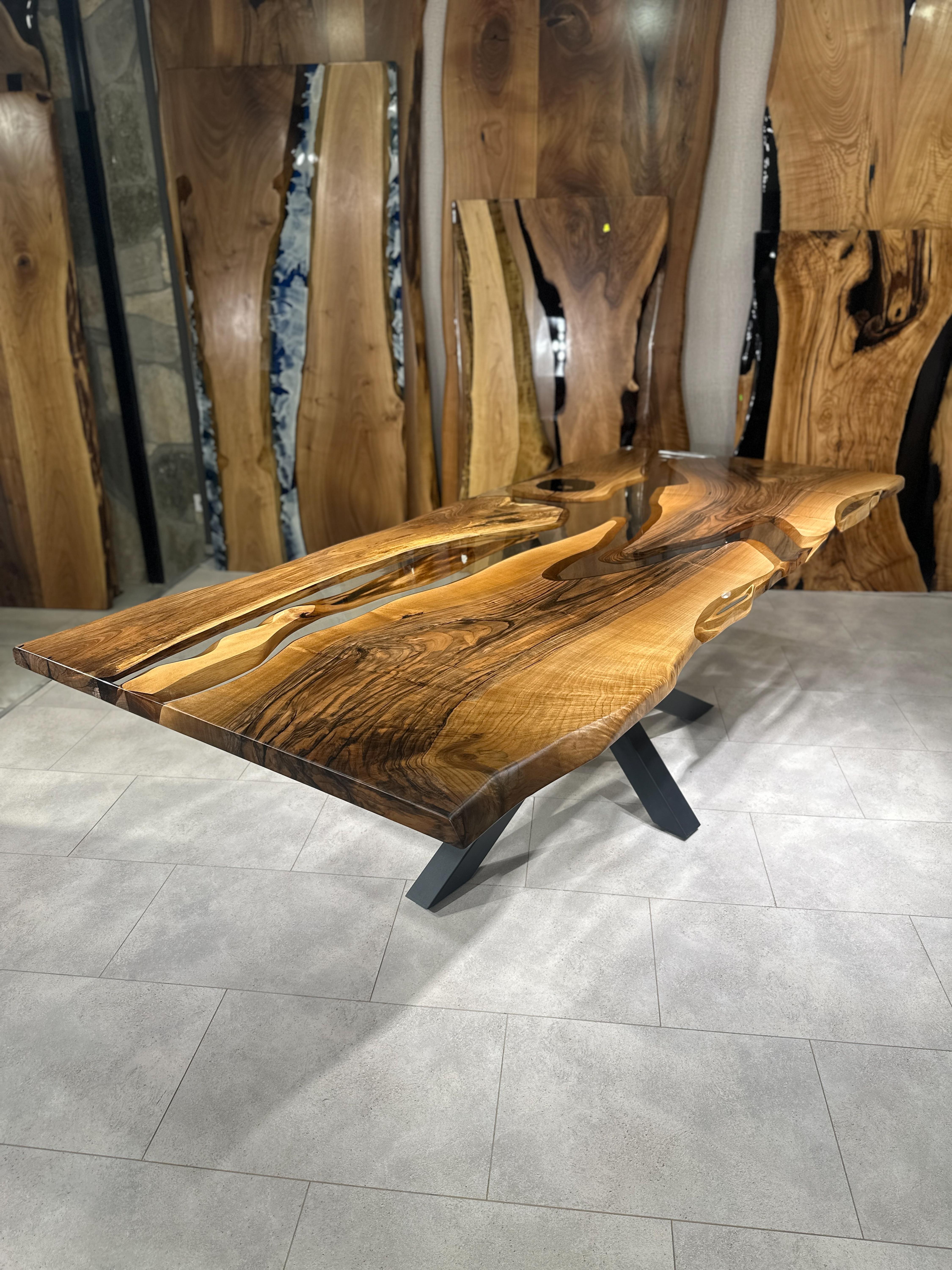clear epoxy resin table