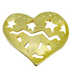 ULTRA CRAFT signiert Vintage matt gold Herz Designer Brosche