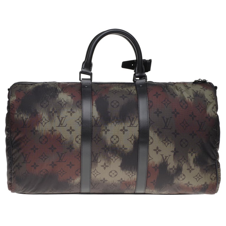 Louis Vuitton Keepall Bandouliere Bag Limited Edition Camouflage Monogram  Nylon 50 Multicolor 2239811