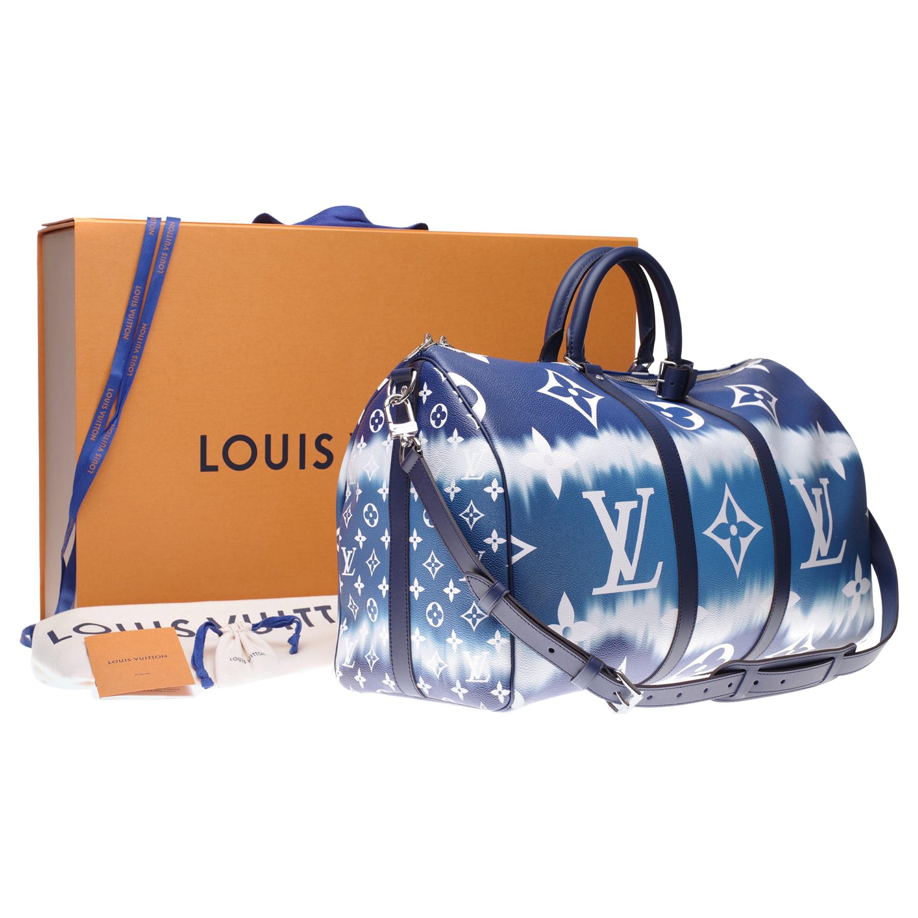 Louis Vuitton Escale Keepall 50 Duffle Bag M45117 Blue Giant Monogram  Travel Bag