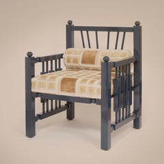 Madras Armchair in Ash Blue by Laura Gonzalez