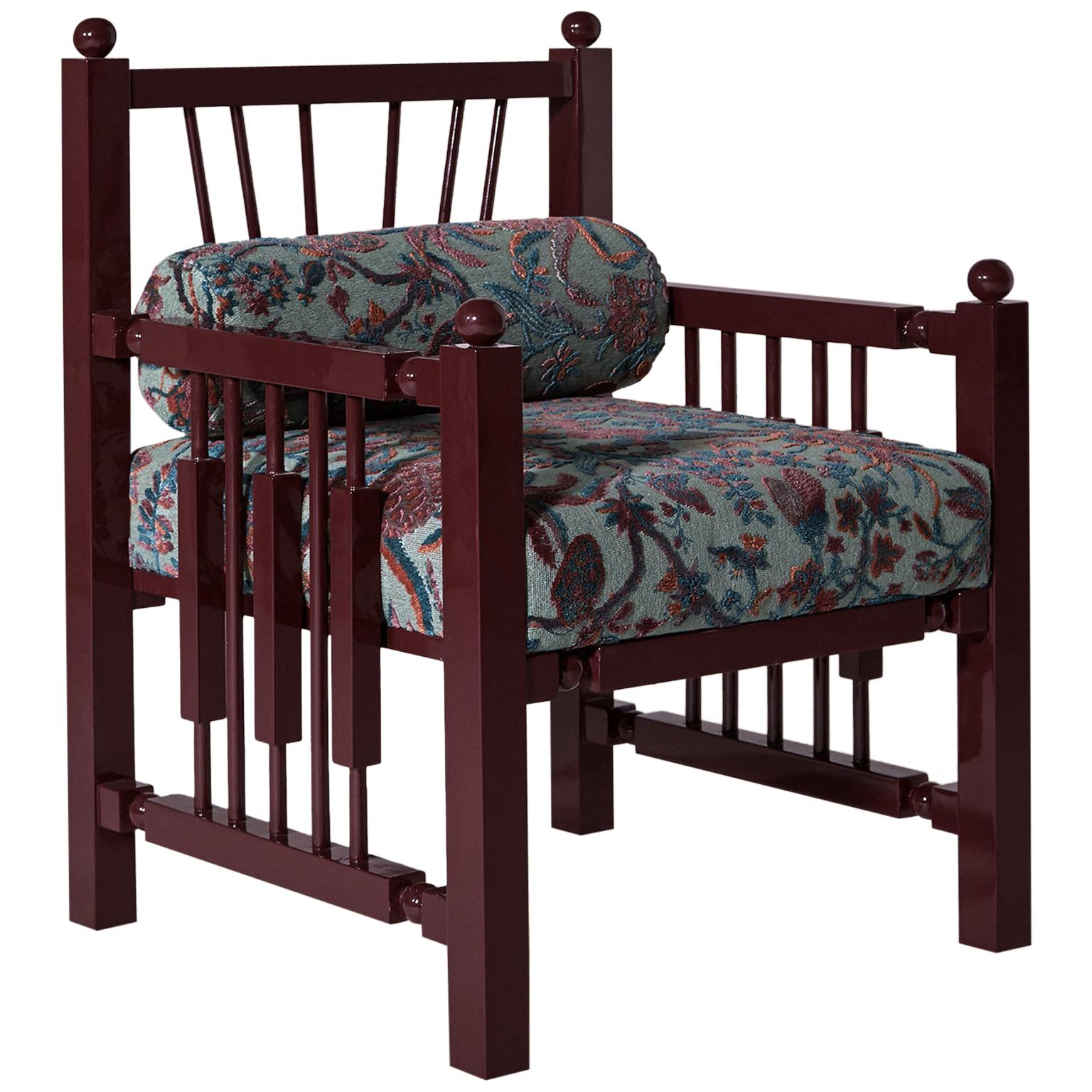Madras Armchair in Bordeaux by Laura Gonzalez