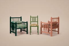 Madras Armchair in Pink Powder by Laura Gonzalez