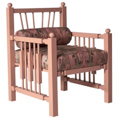Madras Armchair in Pink Powder by Laura Gonzalez
