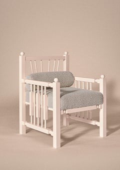 Madras Armchair in White by Laura Gonzalez