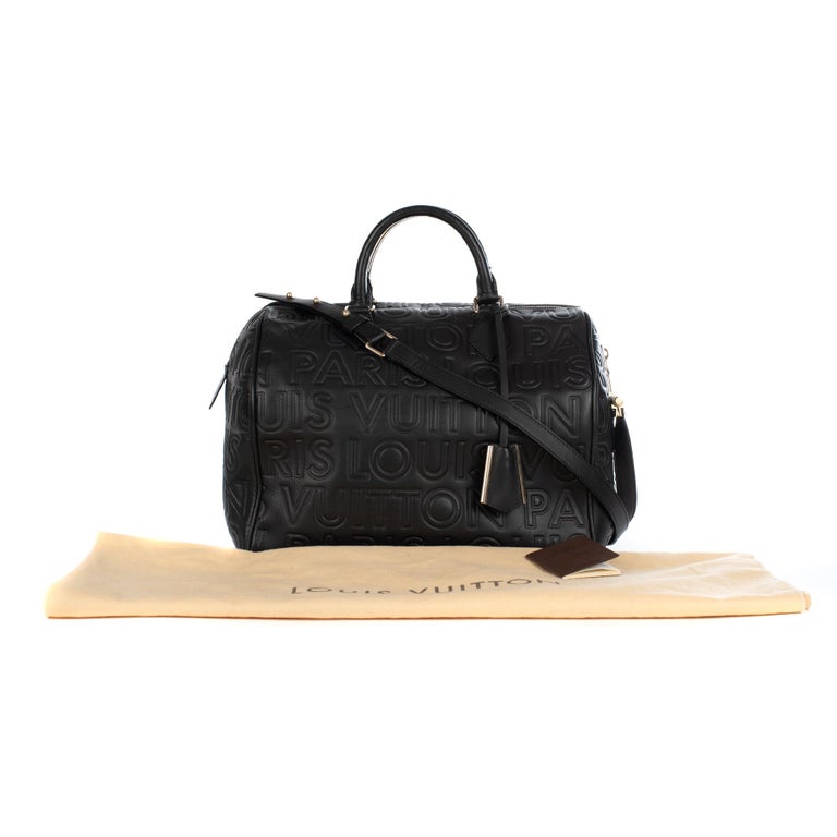 Louis Vuitton Speedy 30 cm Editions Limitées handbag in black paillette and  black leather