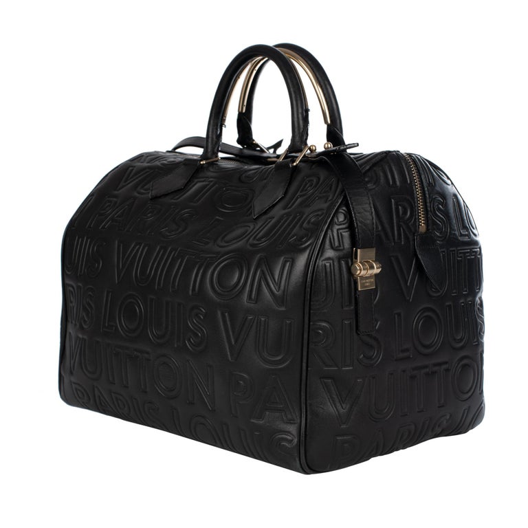 Ultra limited Louis Vuitton Speedy 30 handbag with strap in black