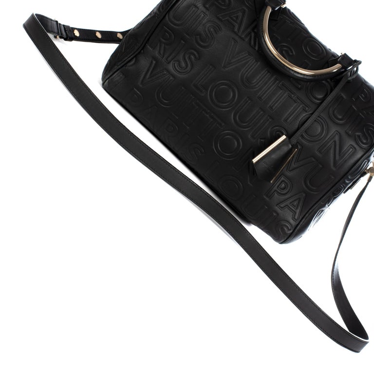 Ultra limited Louis Vuitton Speedy 30 handbag with strap in black leather  at 1stDibs