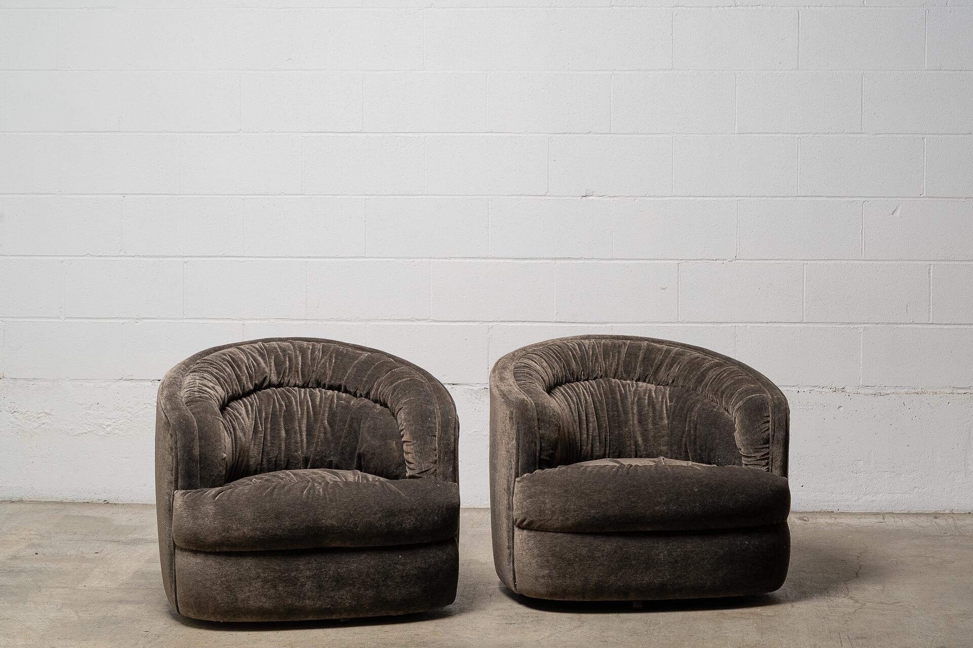 Ultra-Plush 1960s Swivel Chairs by Selig For Sale 4