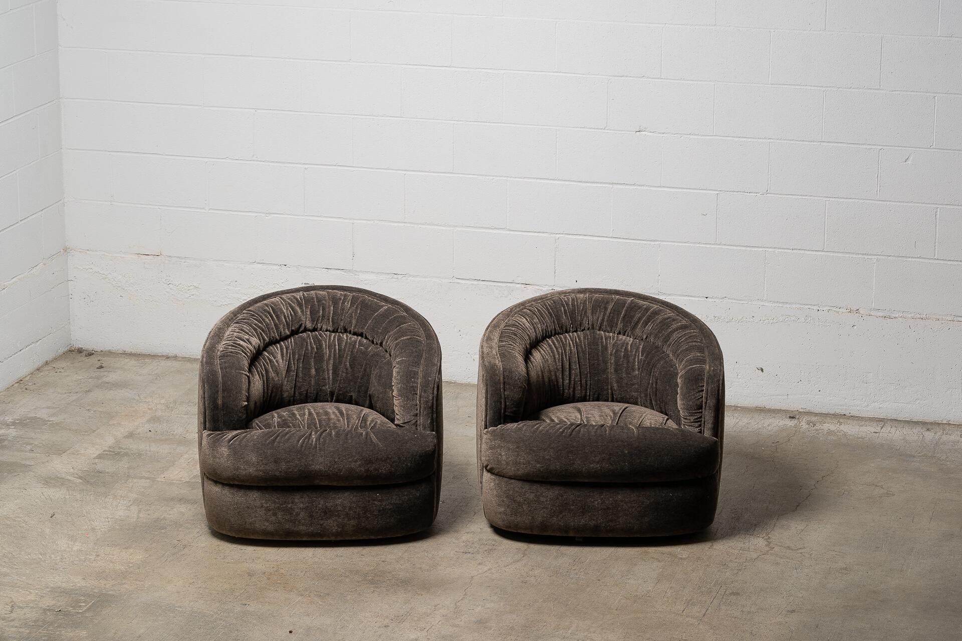 Ultra-Plush 1960s Swivel Chairs by Selig For Sale 5