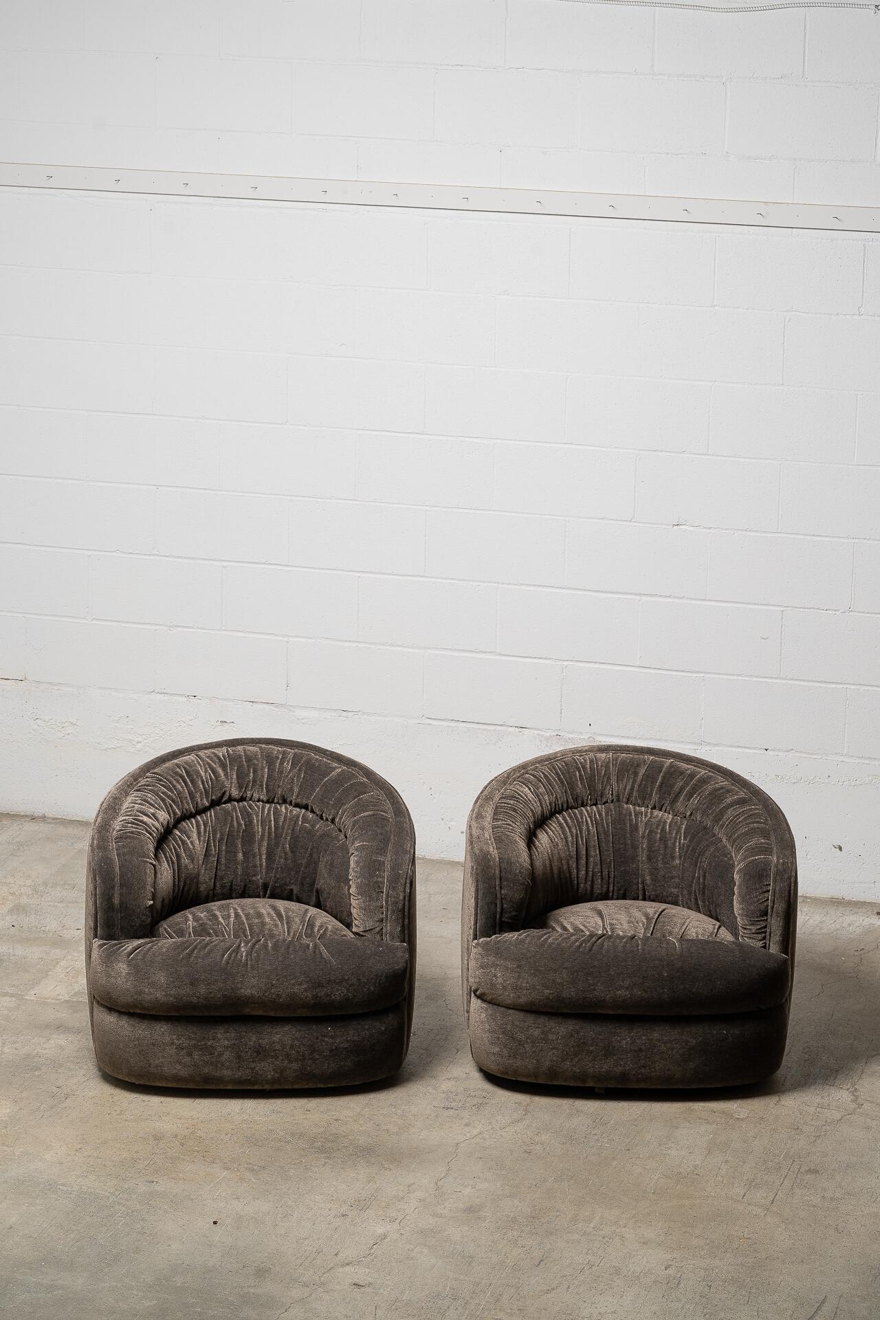 Ultra-Plush 1960s Swivel Chairs by Selig For Sale 6
