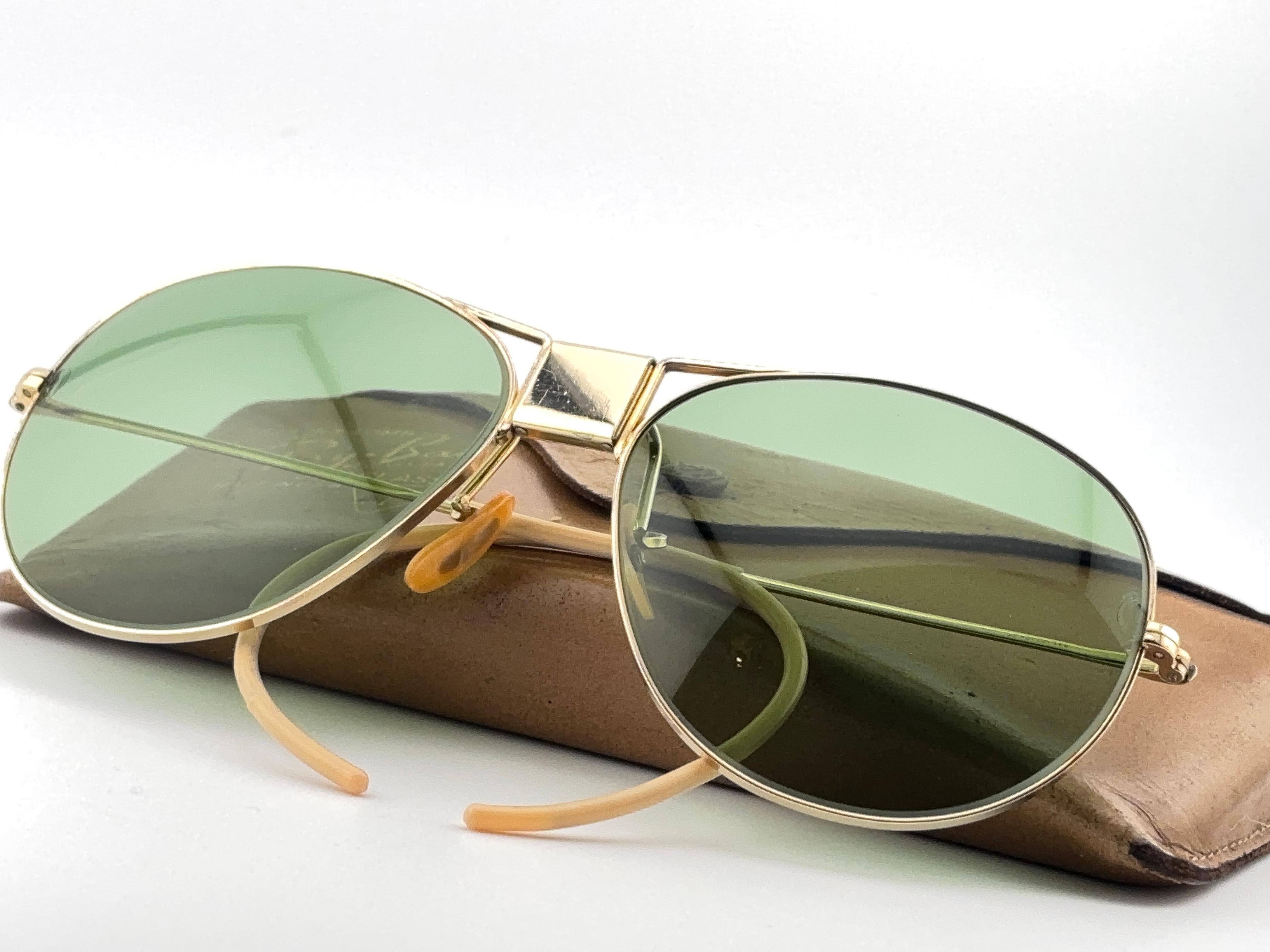 da uomo o donna Rarissimi occhiali da sole Bausch & Lomb Ray Ban Classic con cerniera in oro degli anni '40 in vendita