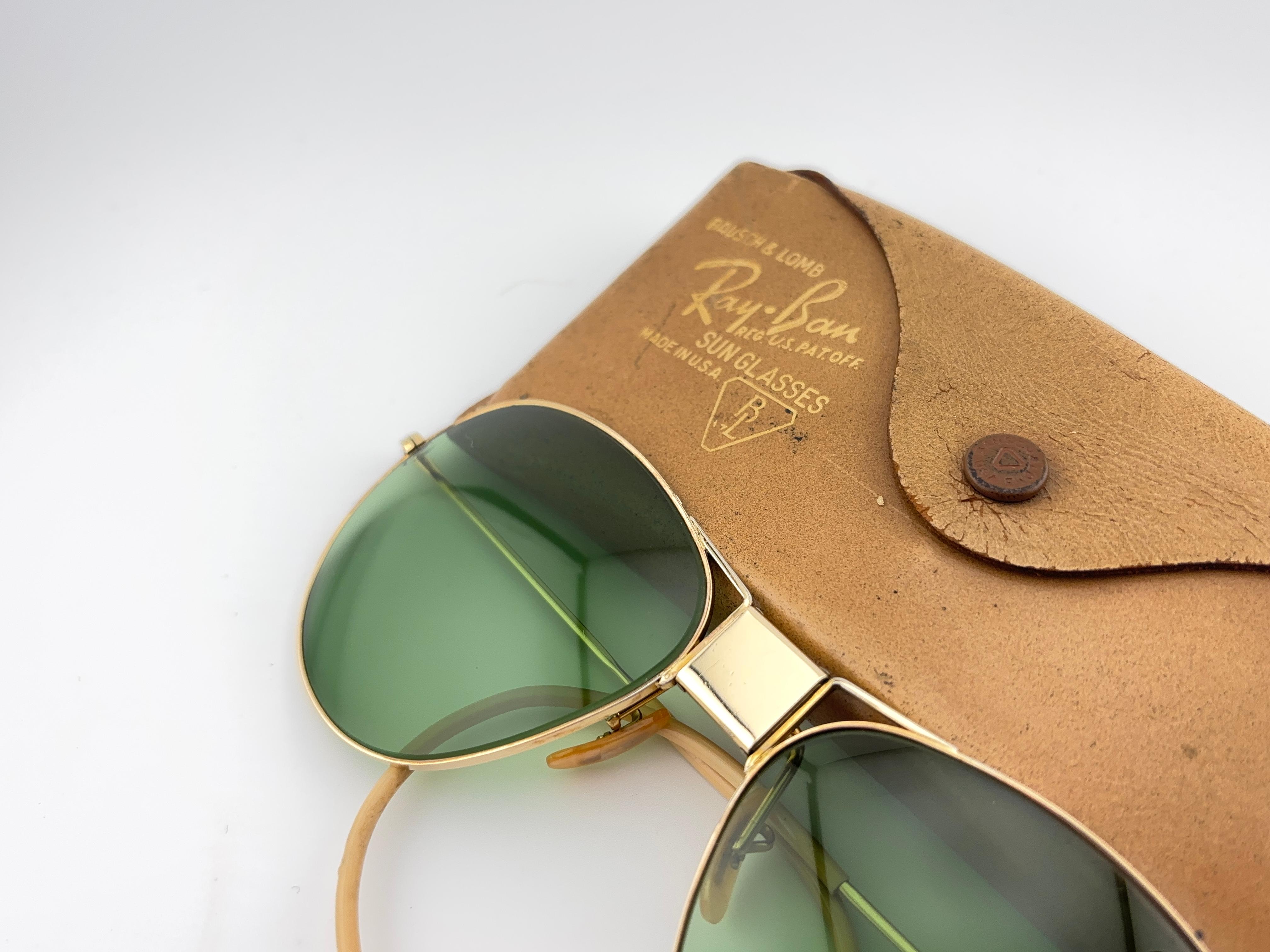 Rarissimi occhiali da sole Bausch & Lomb Ray Ban Classic con cerniera in oro degli anni '40 in vendita 2