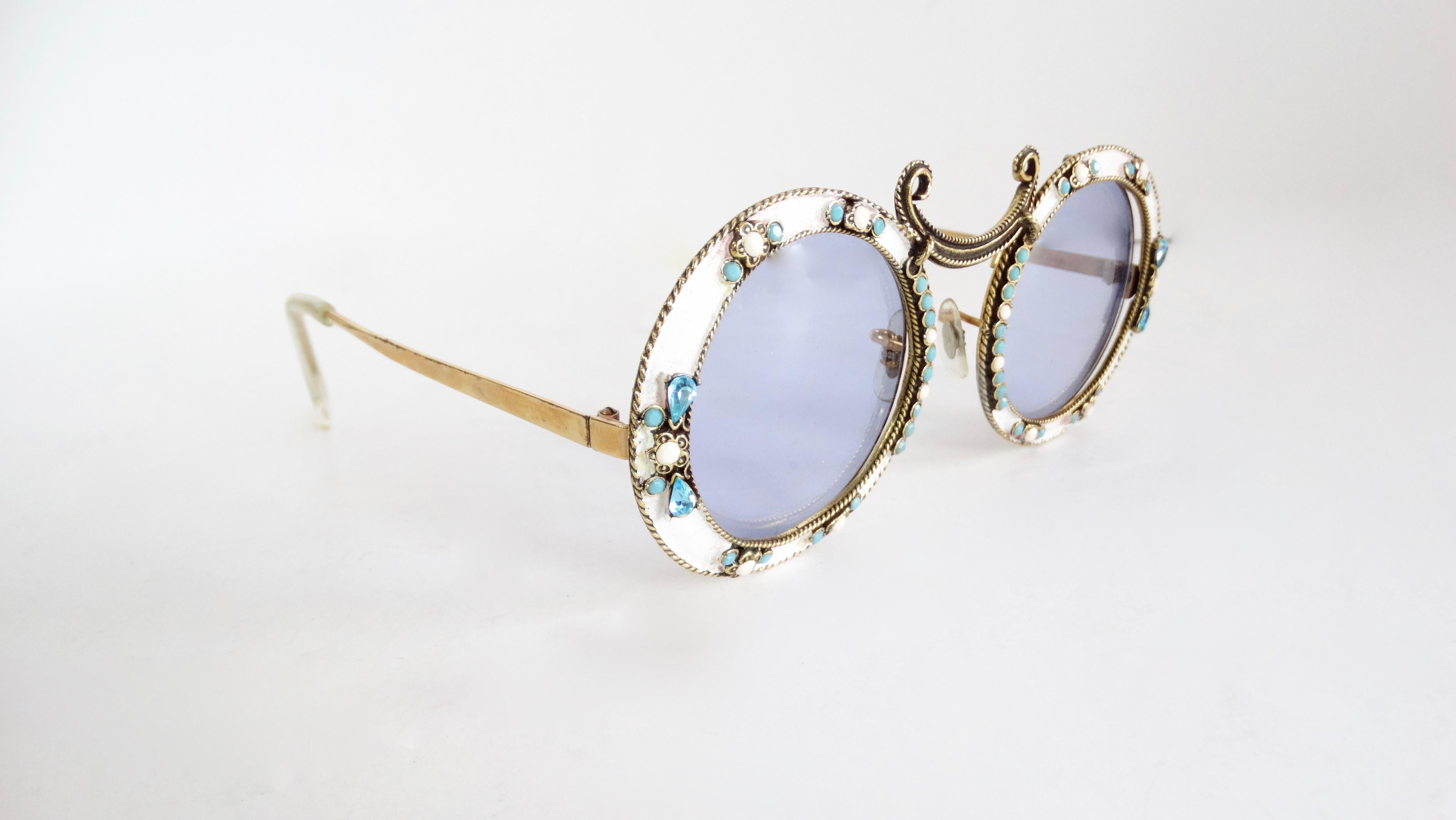Ultra Rare 1960s Christian Dior Enamel ‘Gypsy’ Jeweled Archive Sunglasses 2