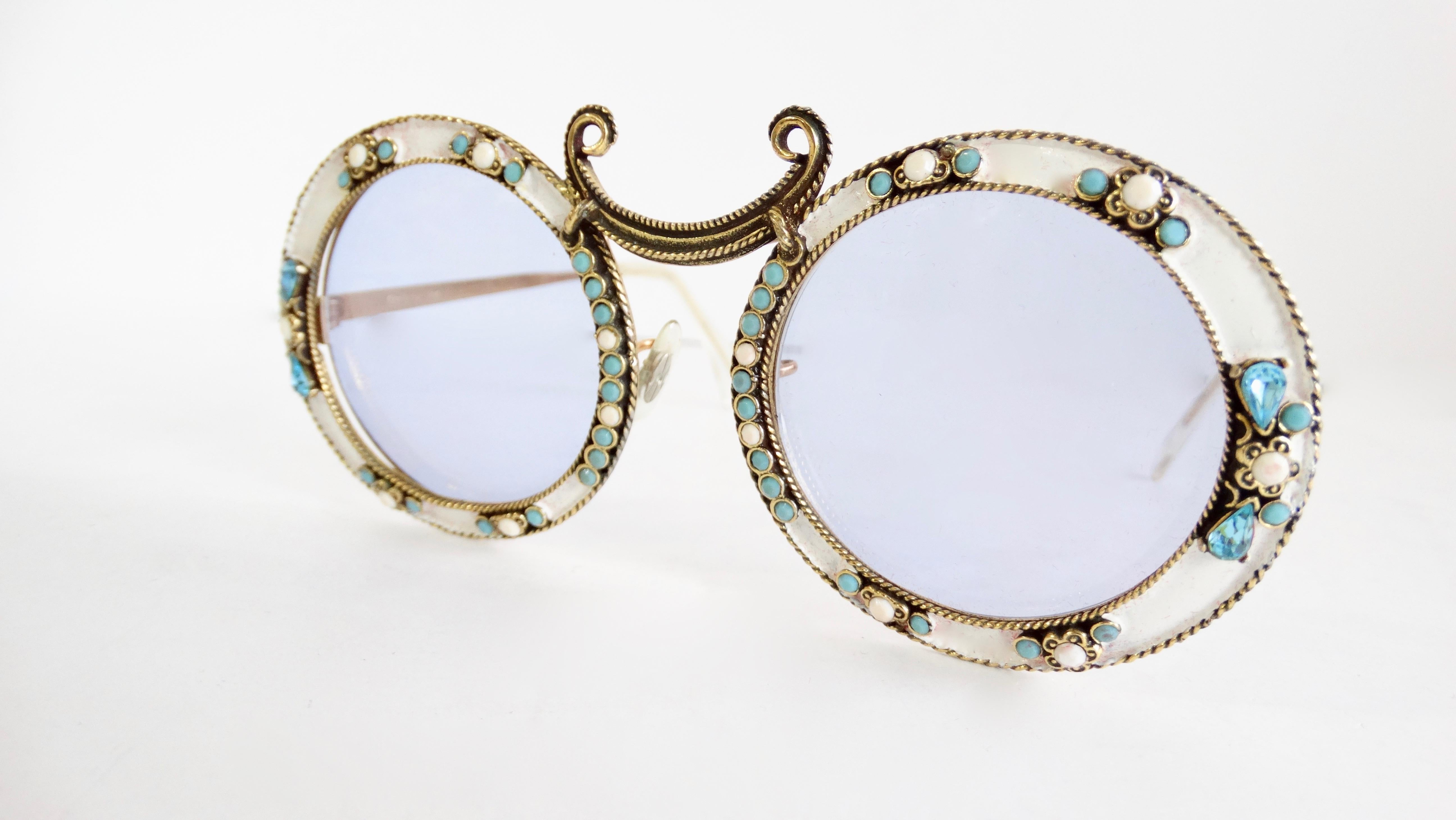 Women's or Men's Ultra Rare 1960s Christian Dior Enamel ‘Gypsy’ Jeweled Archive Sunglasses