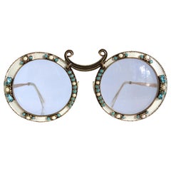 Vintage Ultra Rare 1960s Christian Dior Enamel ‘Gypsy’ Jeweled Archive Sunglasses